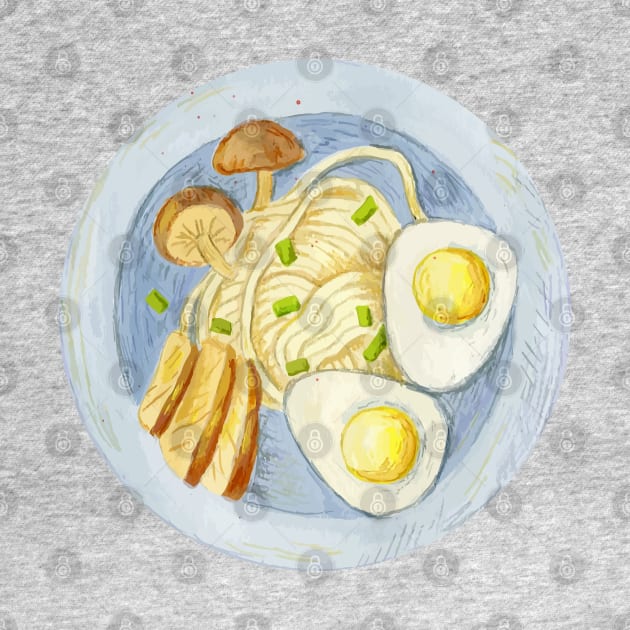 Egg Dish Watercolor by Mako Design 